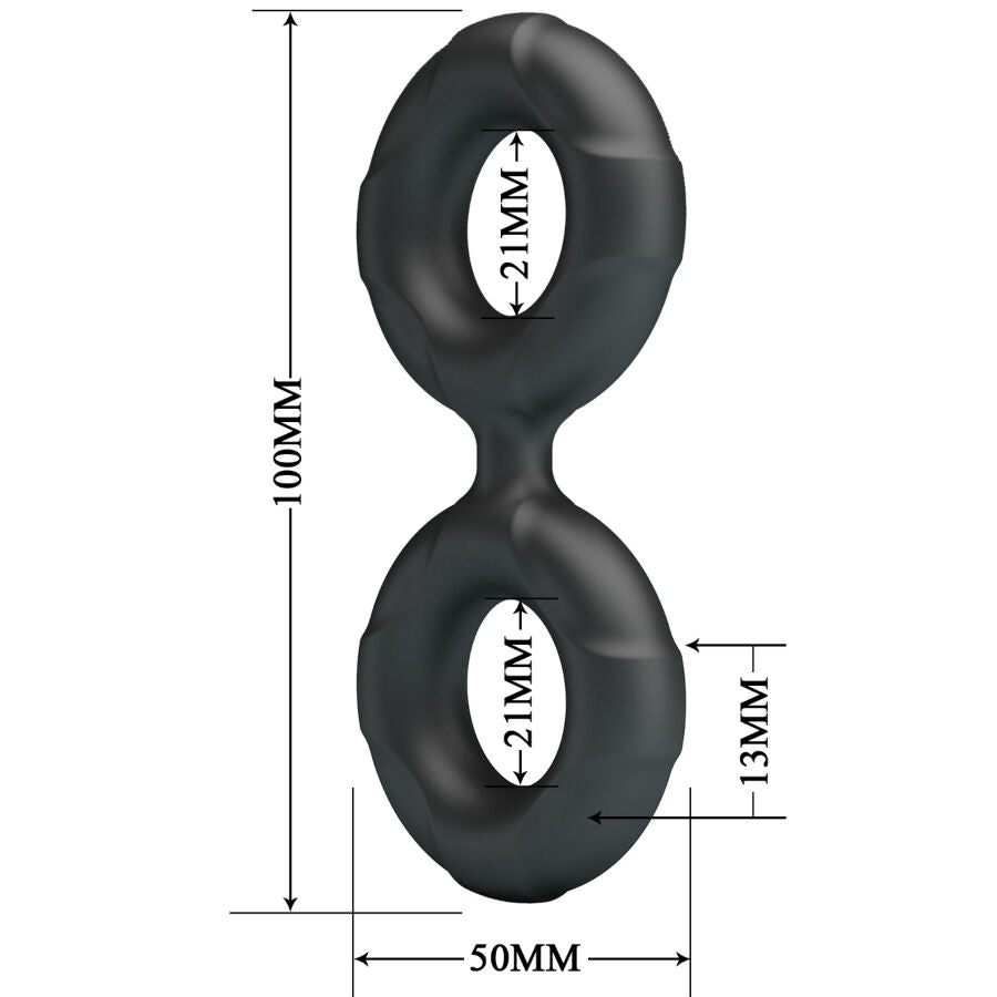 CRAZY BULL - Double silikoninen penisrengas malli 19