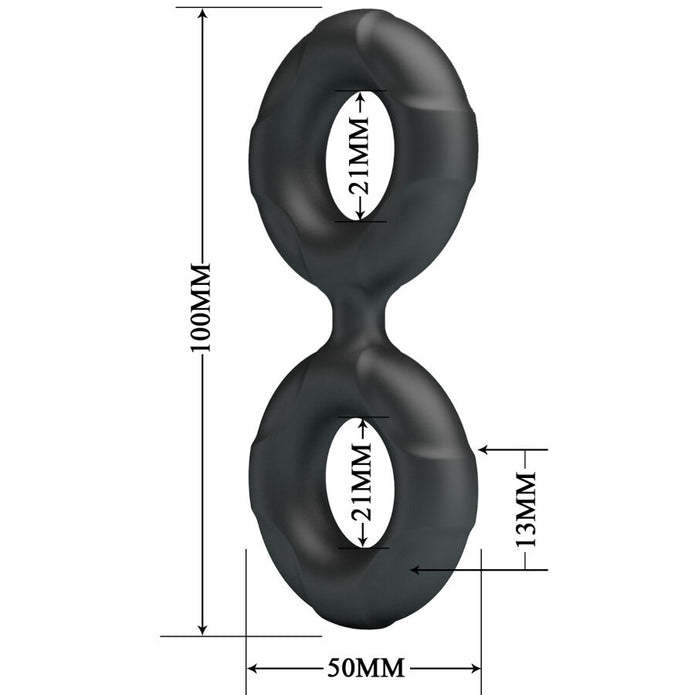 CRAZY BULL - Double silikoninen penisrengas malli 19