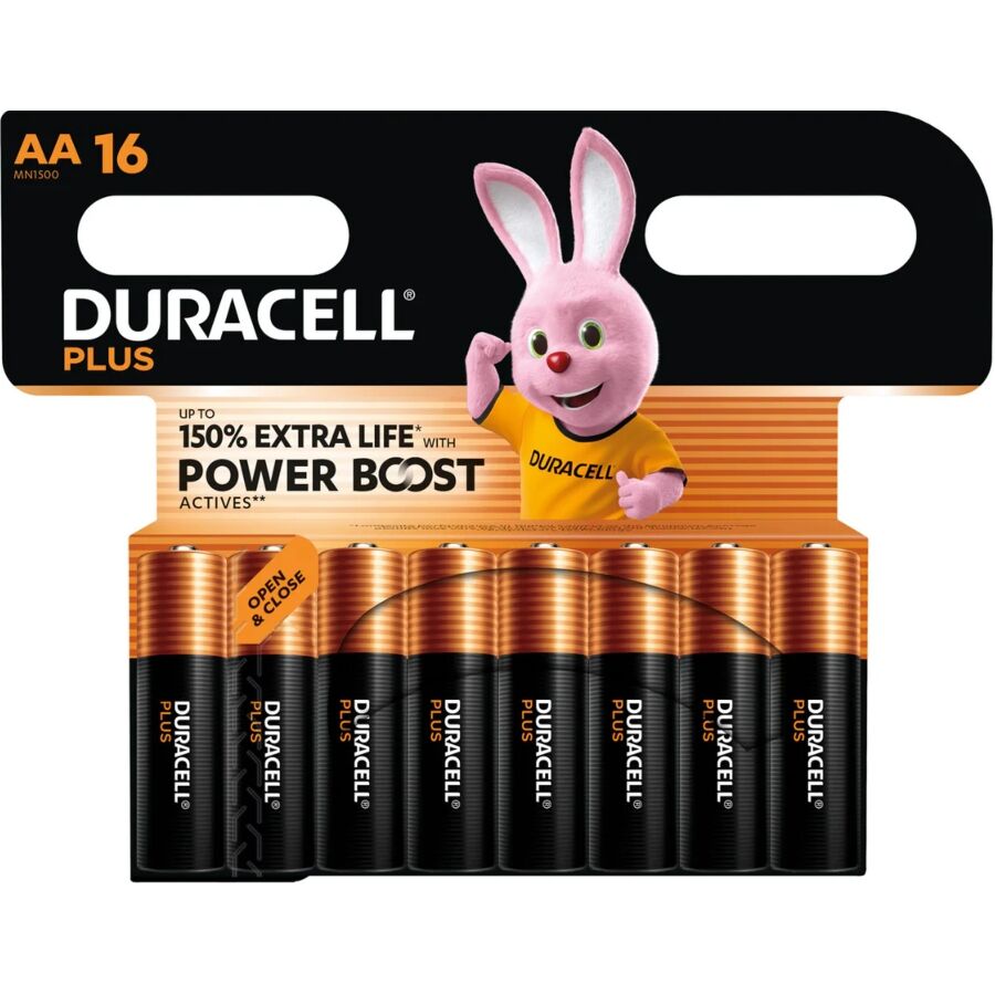 DURACELL - Plus Power Boost AA LR6 alkaliparisto 16 kpl
