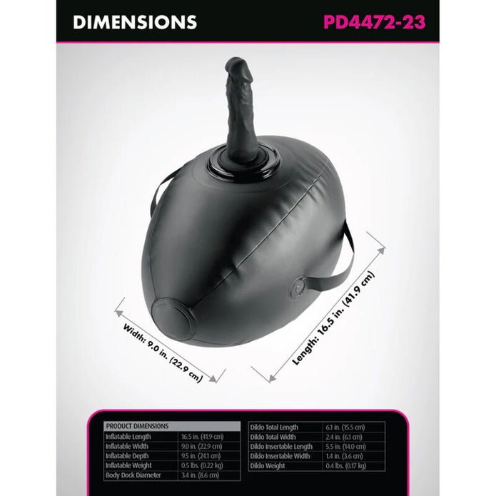 FETISH FANTASY SERIES – BODY DOCK Täytettävä Love Ball Dildolla Musta 41,9 cm