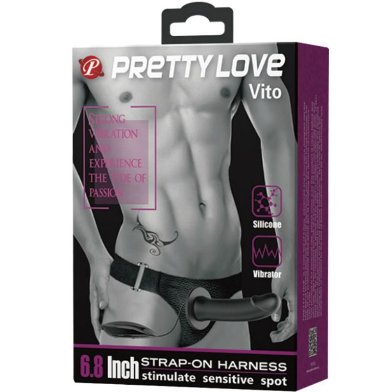 PRETTY LOVE - Vibro-hihna ontolla 17,3 cm dildolla