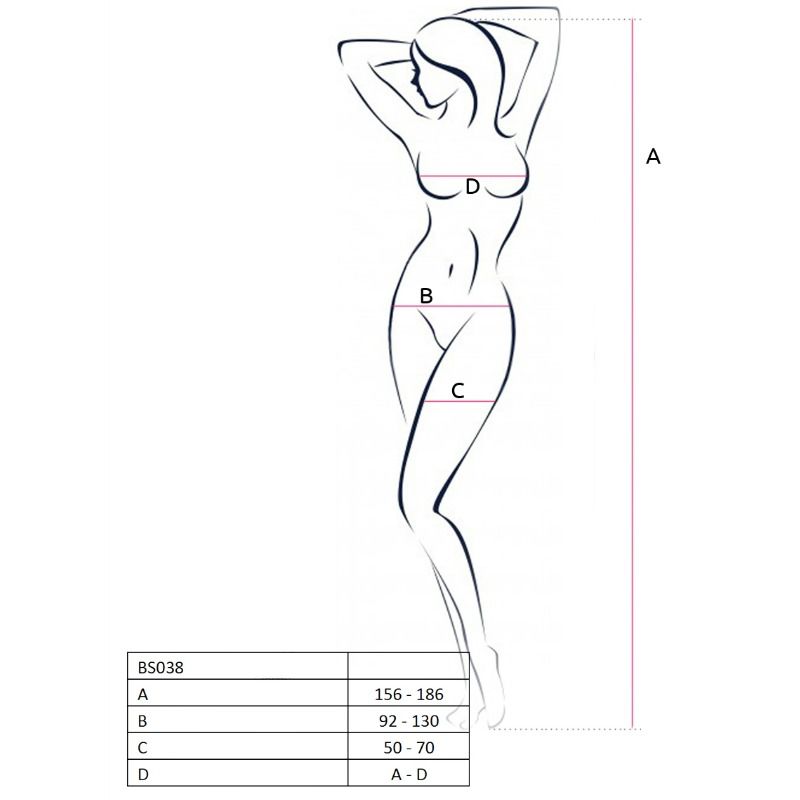 PASSION - KVINNA BS038 VIT BODYSTOCKING EN STORLEK