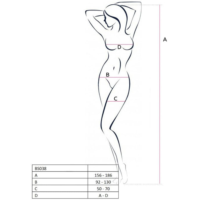 PASSION - KVINNA BS038 VIT BODYSTOCKING EN STORLEK