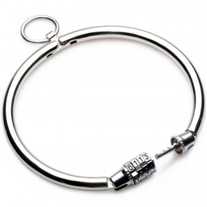METALL HÅRD - HALSBAND I METALL MED KOMBINATIONSLÅS 10,5 CM