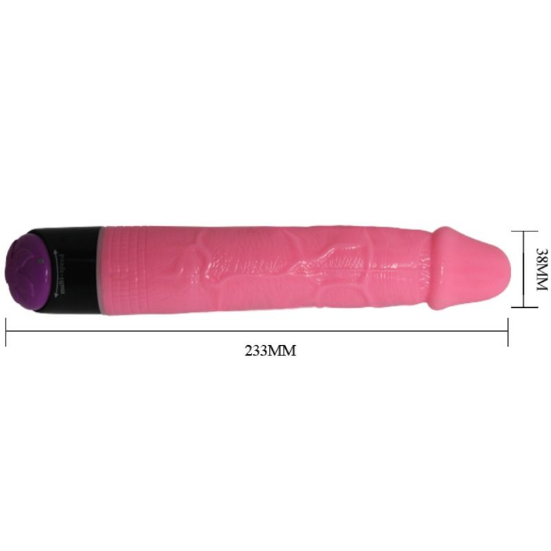 BAILE - Värikäs vibraattori dildo 23 cm, pinkki