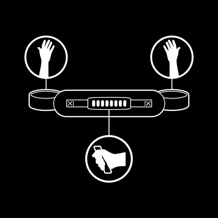 FETISH SUBMISSIVE - Neopreenivuoriset kahvalliset käsiraudat