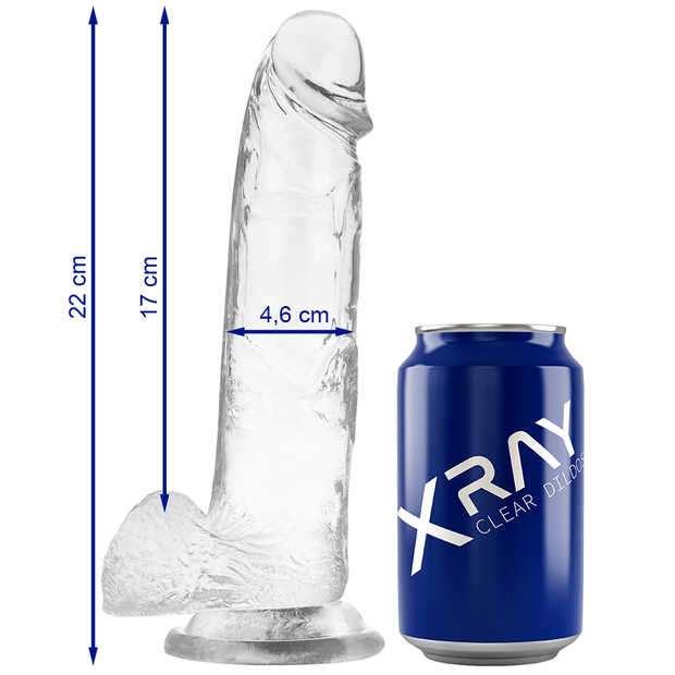 X RAY - Läpinäkyvä dildo 22 cm x 4,6 cm