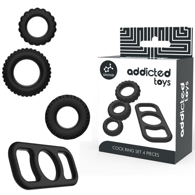ADDICTED TOYS - Penisrenkaat 4 kappaleen setti