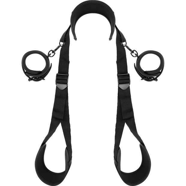 FETISH SUBMISSIVE - OPEN LEGS POSITION WITH NOPRENE LINING HANDCUFFS