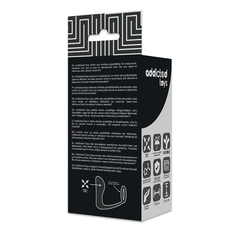 ADDICTED TOYS - Anaalitappi mustalla silikonirenkaalla