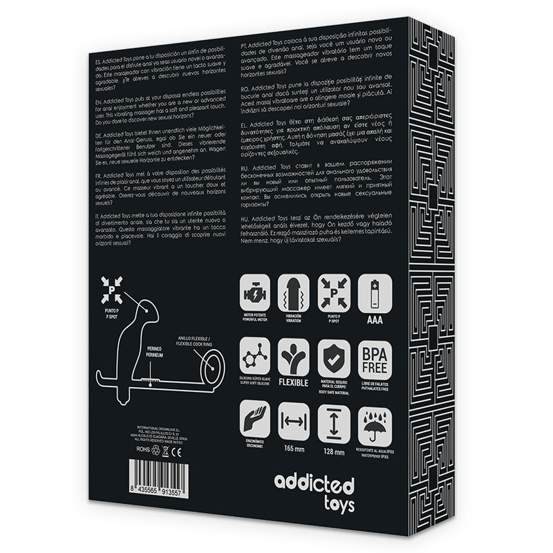 ADDICTED TOYS - Anaalitappi, mustalla silikonirenkaalla 12 cm